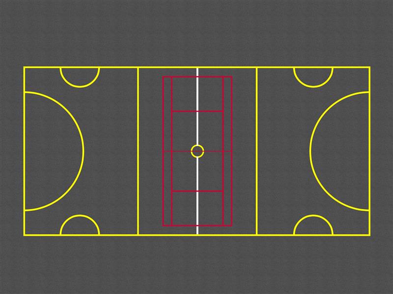 Technical render of a Multi Court (Outline)